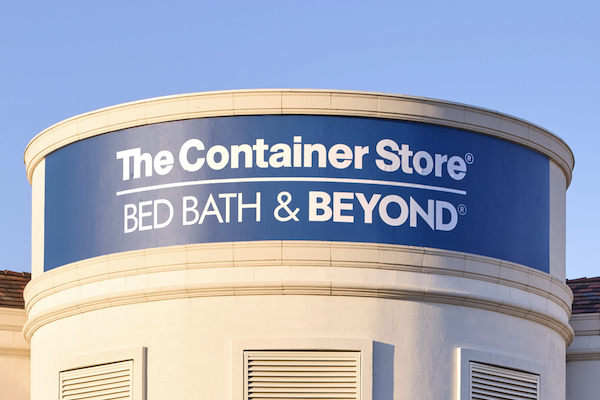 Bed Bath and Beyond to be reborn and colocated with The Container Store, This picture shows the first store demo open with the two brands co-located together at a jointly shown sign with both brands