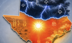 Week 26 of 2026 Texas Weather Roundup. A map of Texas that shows the predicted weather around Texas